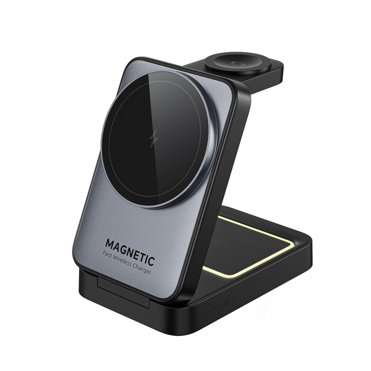 Folding three-in-one wireless charger