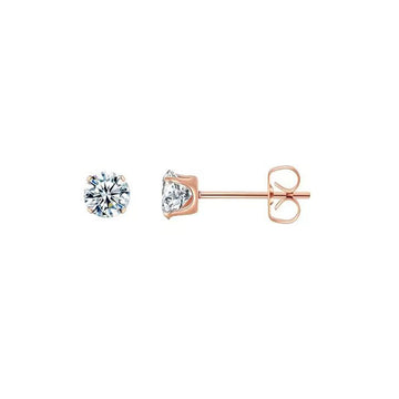 Rose gold claws with white zirconium 3mm