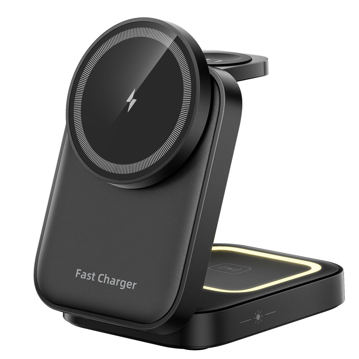 Folding three-in-one wireless charger