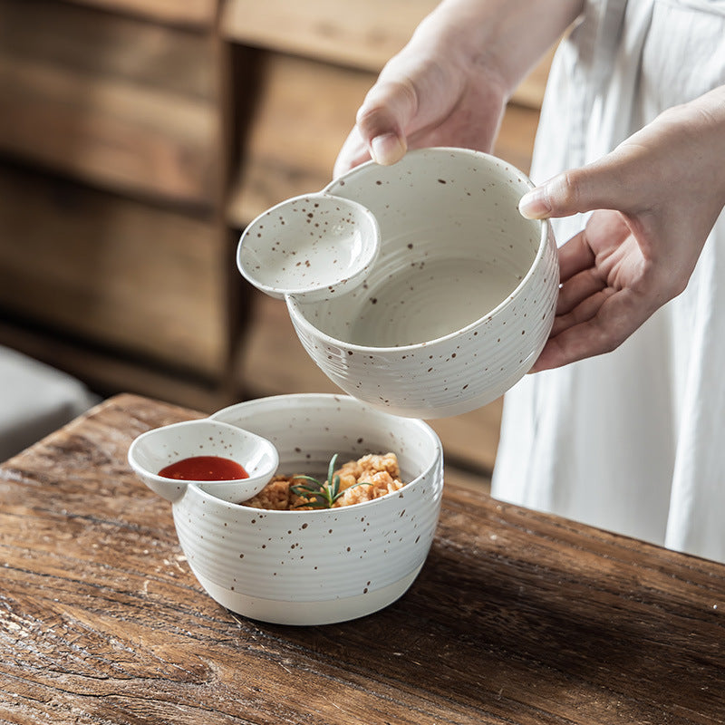 Retro-style ceramic partition bowl