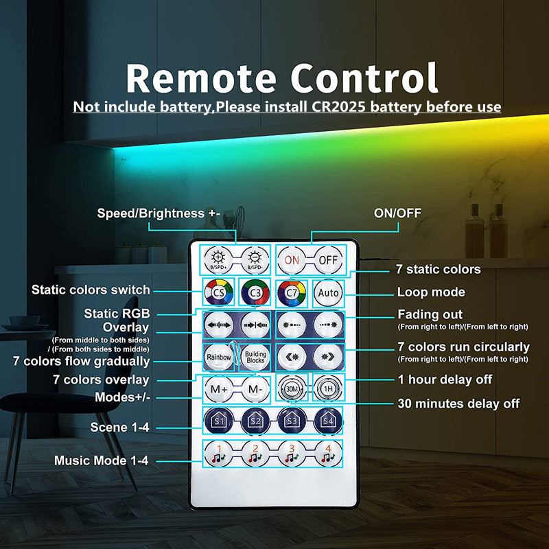 LED Light Strip with Remote Control USB
