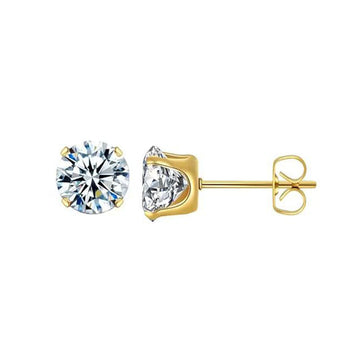 Golden claws with white zirconium 6mm