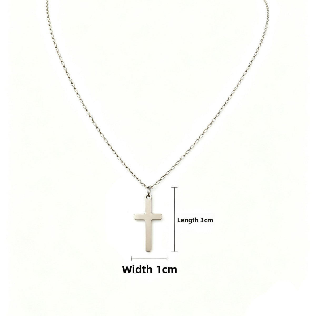Minimalistiskt kors-halsband i titan