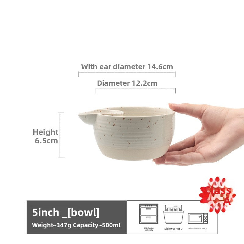 Retro-style ceramic partition bowl