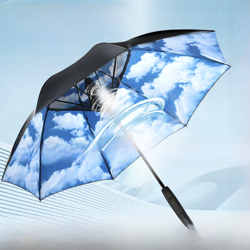 Cooling Umbrella with USB Fan and Mist Spray