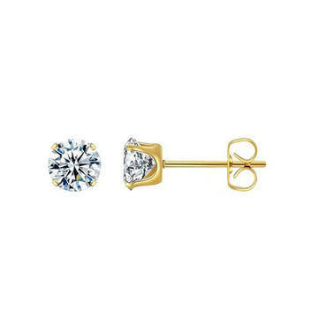 Golden claws with white zirconium 4mm