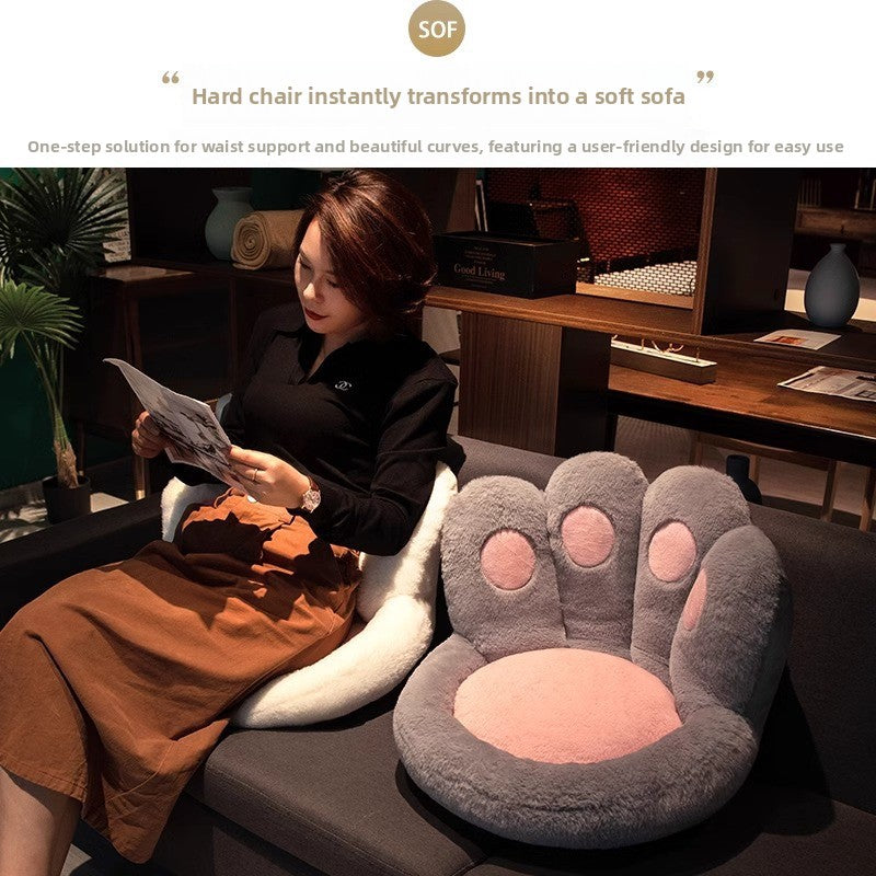Plush Tatami Seat Cushion with Backrest