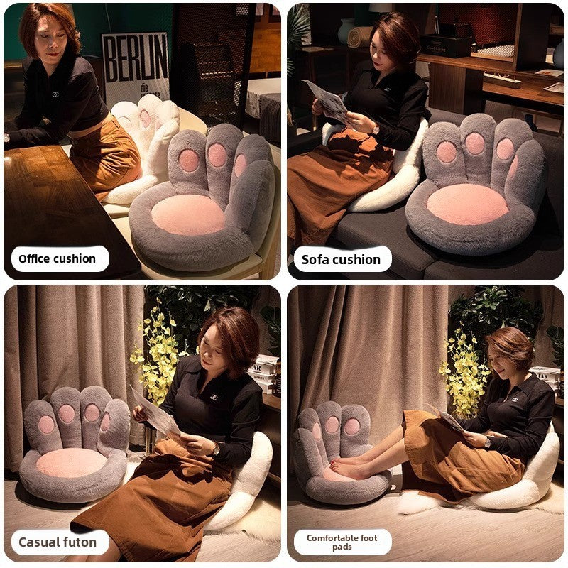 Plush Tatami Seat Cushion with Backrest