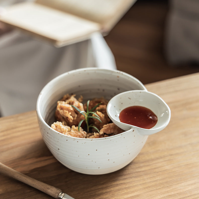 Retro-style ceramic partition bowl