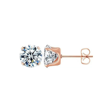 Rose gold claws with white zirconium 7mm