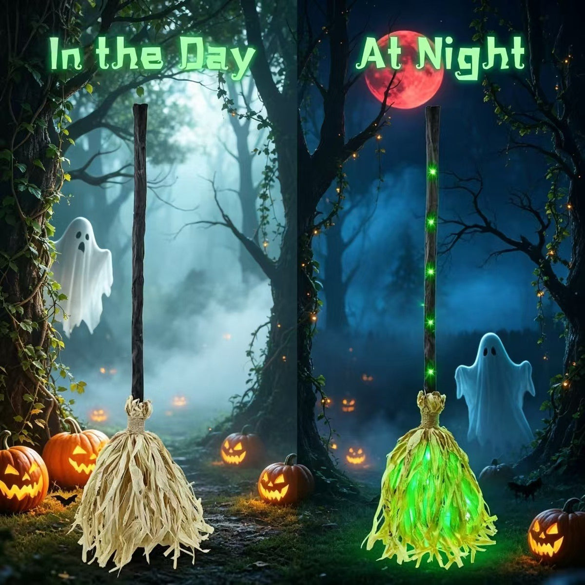 Glowing Motion Activated Witch Broom with Sound Effects