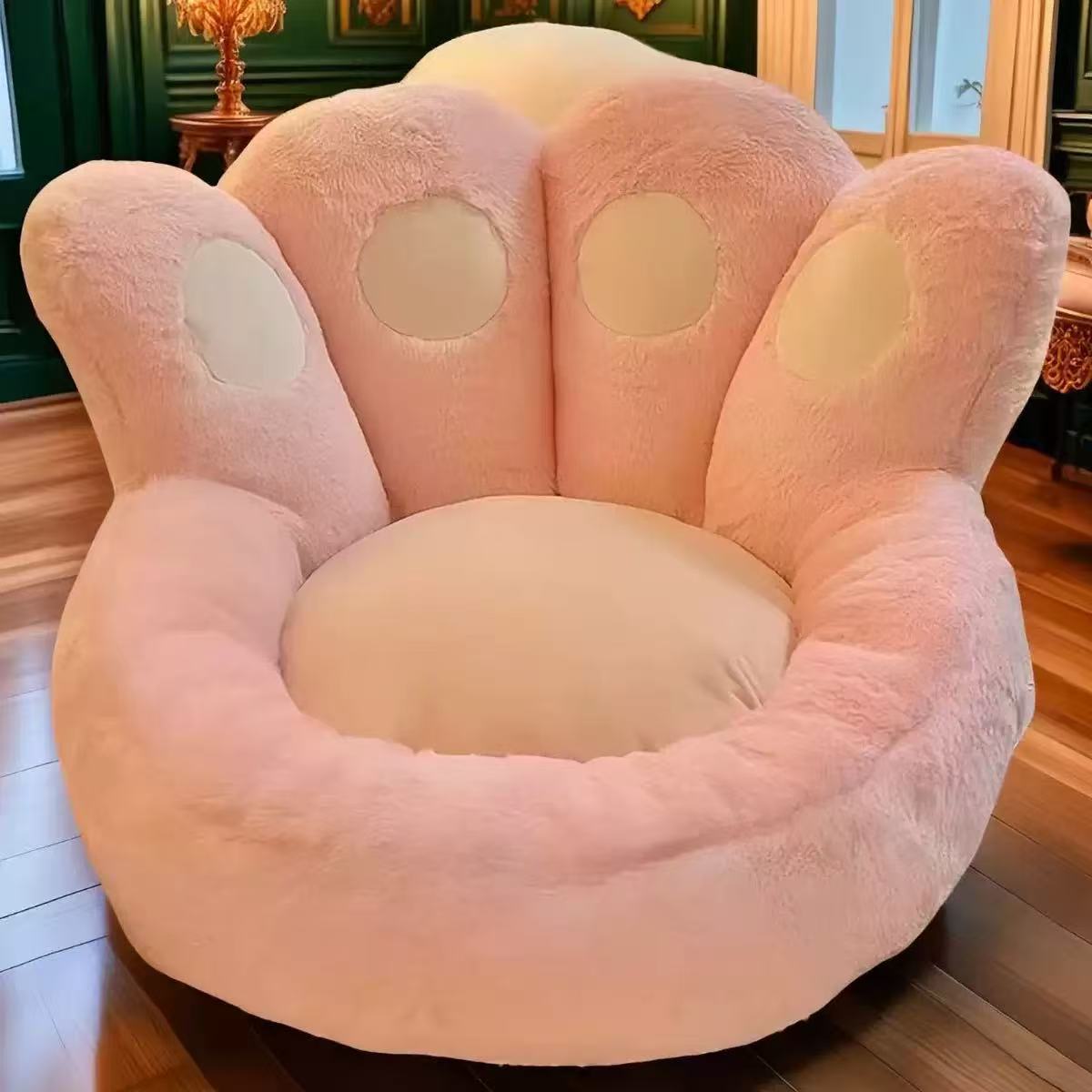 Plush Tatami Seat Cushion with Backrest