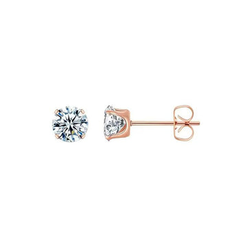 Rose gold claws with white zirconium 4mm