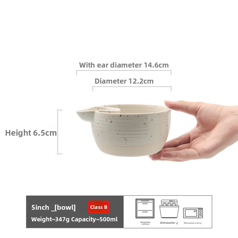 Retro-style ceramic partition bowl